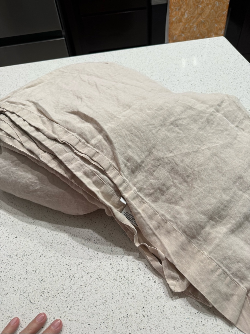 CULTIVER Queen Linen Sheet set  in Light Beige - Picture 7 of 13